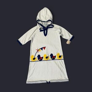 Infant Baby White Sleep Sack / Swaddler w Primary Color Ducks by Patsy Aiken